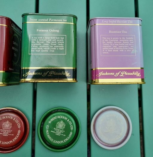 Vintage tea caddies (4) Jacksons of Picadilly