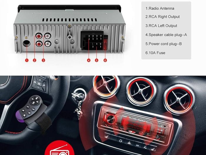 NEW SALE | Car Radio Bluetooth 5.0 Hands-free1 Din Universal Built-in Microphone