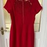 Coast dress, red with lace inset detail, Size 14, above-knee length, VGC Image 8