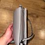 Victorias Secret Cross Body Bag Gray Chevron V-Quilted Studded Purse New Image 4