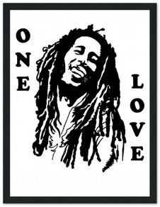 BOB MARLEY ONE LOVE Classic Semi-Glossy Paper Wooden Framed Poster