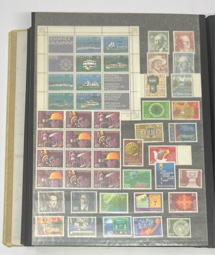 Collection: Switzerland (Helvetia) mainly, Malta, Gibraltar & Andorra Stamps mainy usd but a few mint on 38 pages