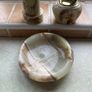 Vintage Japanese Green/Brown 1960's Onyx Marble Stone 3 pce set Image 2