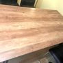 Modern Industrial Dining Table - Rustic Wood Effect Top with Black Metal Legs Image 6