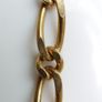 Vintage Decorative Gold Plated Figaro Chain Necklace L-24" Image 4