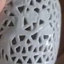 White Open Latticework Design China Vases x2 Image 4