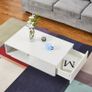 BRAND NEW Coffee Table Rectangle Living Room Storage With RGB LED + Large Drawer White Color Image 4