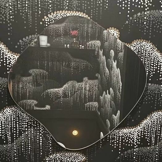 Asymmetrical LED Bathroom Mirror 50 X 50 cm