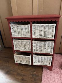 6 wicker drawer storage unit