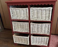 6 wicker drawer storage unit