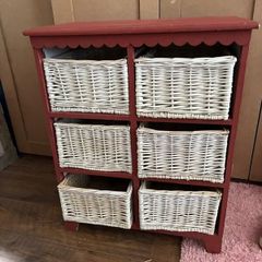 6 wicker drawer storage unit