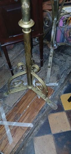 antique brass oil lamp stand