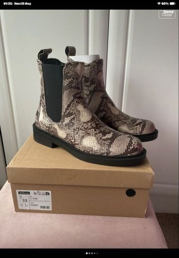 ankle boots  size 39 snake skin effect ankle boot