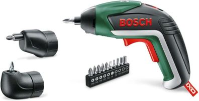 Cordless Screwdriver IXO V Set (3.6 Volt, angle adapter, off-set angle adapter, 10 screwdriver bits, USB charger bits, in metal case)