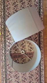 2x Large Drum Lampshades in Duck Egg as New.