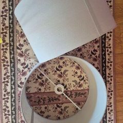2x Large Drum Lampshades in Duck Egg as New.