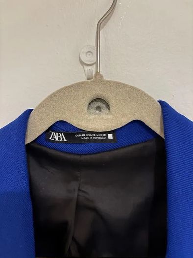 ZARA Cobalt Blue Double-Breasted Blazer Tailored Size EU 48 Mens