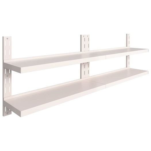 2 Tier Floating Wall Shelves 2 pcs Stainless Steel 240x30 cm