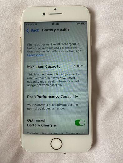 iPhone7, 128gb, Sim Free, White and Gold, Battery Health 100%