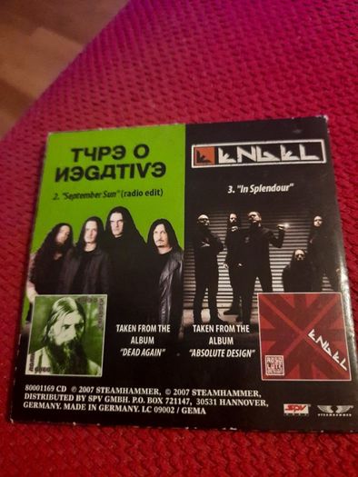 Iced Earth-Type O Negative- Promo-3 Inch CD 2007 -Autographed
