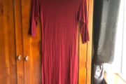 Boohoo high neck wine dress