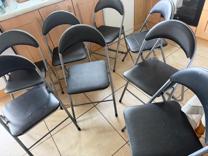 8 foldable chairs