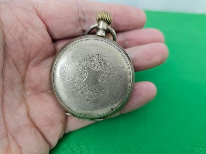 Antique Silver Late 1800s Swiss Made Pocket watch Working
