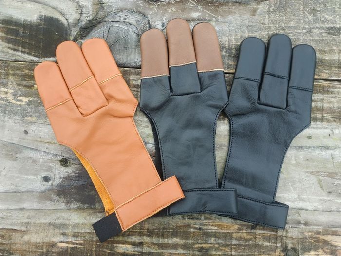 Protective Archery glove 3 fingers (natural leather).S/M/L/XL