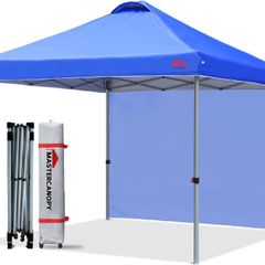 Durable Ez Pop-up Gazebo Tent with 1 Sidewall(2x2M,Blue)
