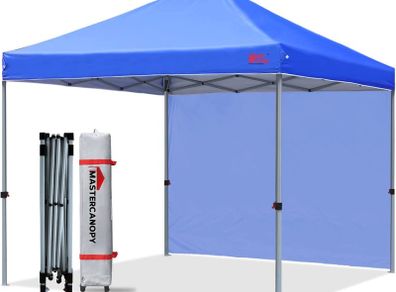 Durable Ez Pop-up Gazebo Tent with 1 Sidewall(2x2M,Blue)