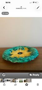 Vintage Majolica Sweetcorn Platter