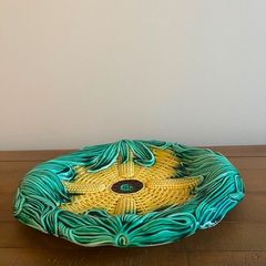 Vintage Majolica Sweetcorn Platter