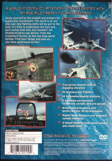 Ace Combat 04: Shattered Skies [2001] (Playstation 2 Game) USA REGION 1 NTSC-U/C