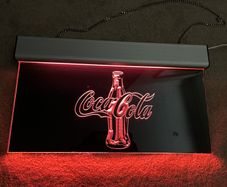 Coca Cola Lighted Plexiglass American Sign