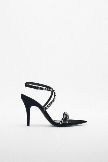 Zara Studded Velvet Sandals