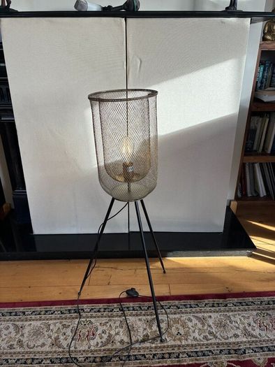 pair of azure mesh floor standing lamps