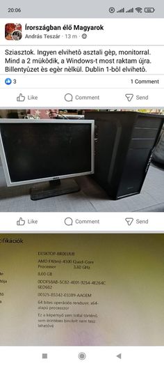 Desktop computer with monitor