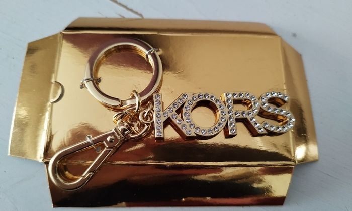 Michael Kors Gold Tone Logo Keychain