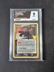 umbreon celebrations gold star 25th anniversary ace 9 graded pokemon card