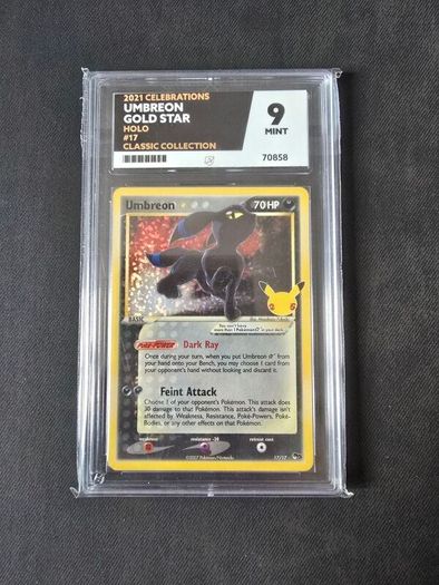 umbreon celebrations gold star 25th anniversary ace 9 graded pokemon card