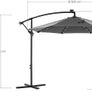 Parasol with LED Solar Lighting, Cantilever Garden Umbrella, 32 LED Lights with Stand, UV Protection up to UPF 50+ with Crank Handle for Garden Patio Image 4