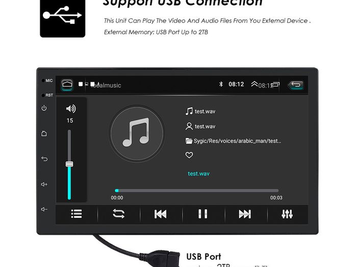 1 DIN Android Car Radio Video Audio Universal Stereo Auto Carplay 7Inch Screen Autoradio for VW Nissan Peugeot Toyota Multimedia