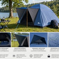 Tent  3  Person Dome Tent Sun Canopy Entrance Ventilation Waterproof 3000mm