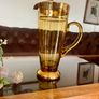 Vintage Hand Blown Amber Tall Glass Cocktail Jug or Vase 1960s Image 3