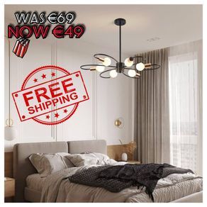 NEW SALE | 6-Light Black Chandeliers, Gold Sputnik Ceiling Light, Vintage Instustrial Metal Pendant Light, Adjustable Height Chandeliers for Living Room Bedroom