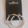 Pilgrim Silver Tone Twisted Rope Large Hoop Earrings New With Tags RRP 29.95 CAN POST Image 2