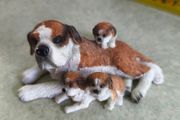 Boxer Dog With 3 Puppies Mother &amp; Pups Figurine