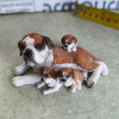 Boxer Dog With 3 Puppies Mother & Pups Figurine