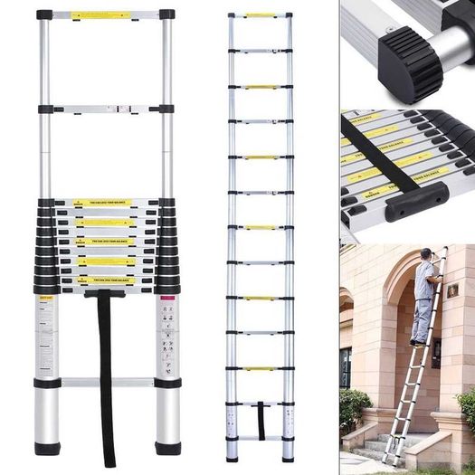 3.8m Aluminium Multi Purpose Telescopic Ladder Extendale Extension Steps New