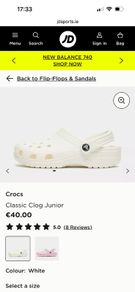 Crocs junior size 5 white